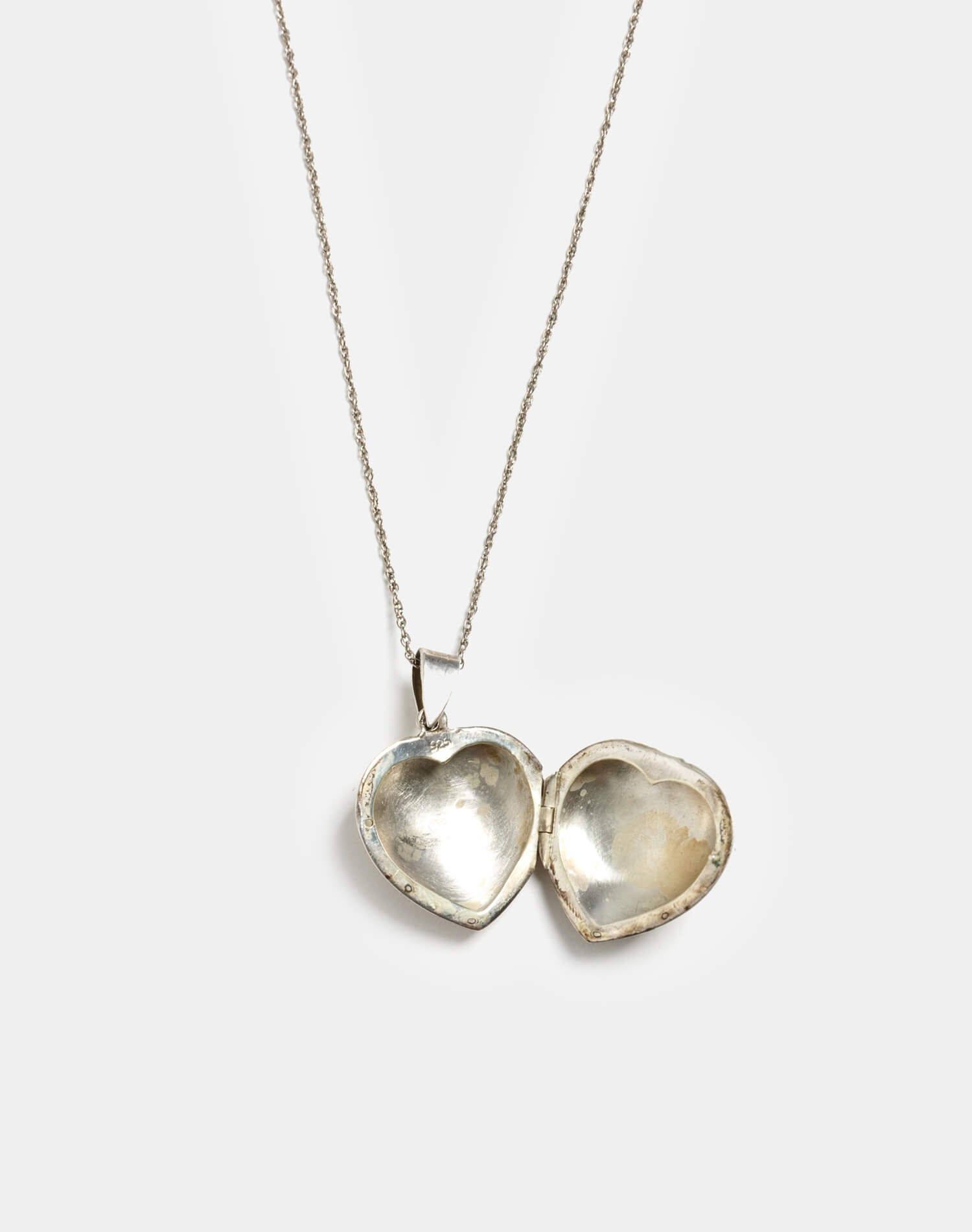 40s Sterling Heart with Glass Cabochons Necklace sold by Re/Done product image thumbnail 3