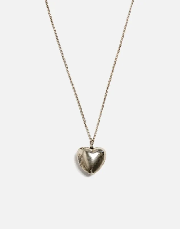 60s Sterling SilverPuffy Heart Necklace sold by Re/Done
