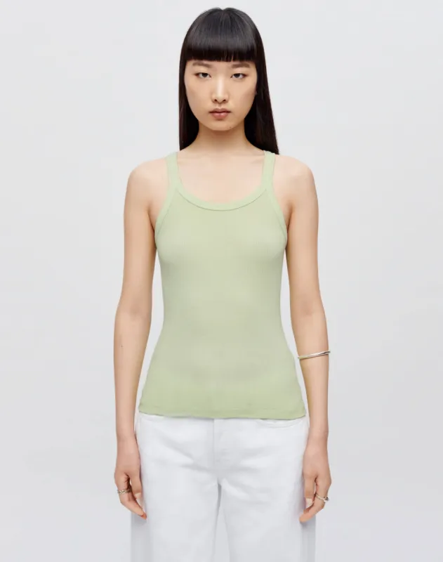 Hanes Ribbed Tank - Pistachio sold by Re/Done