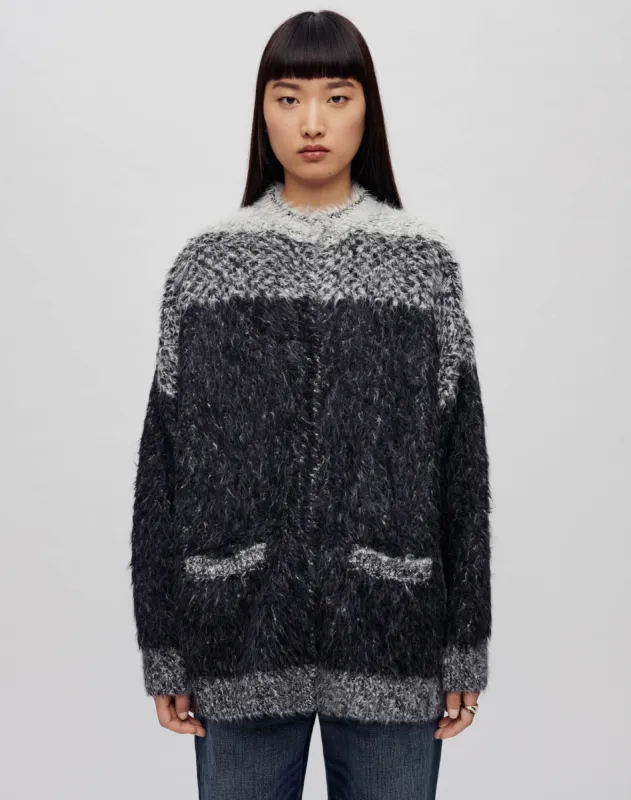 Oversized Crew Cardigan - Degrade Jacquard made by Re/Done