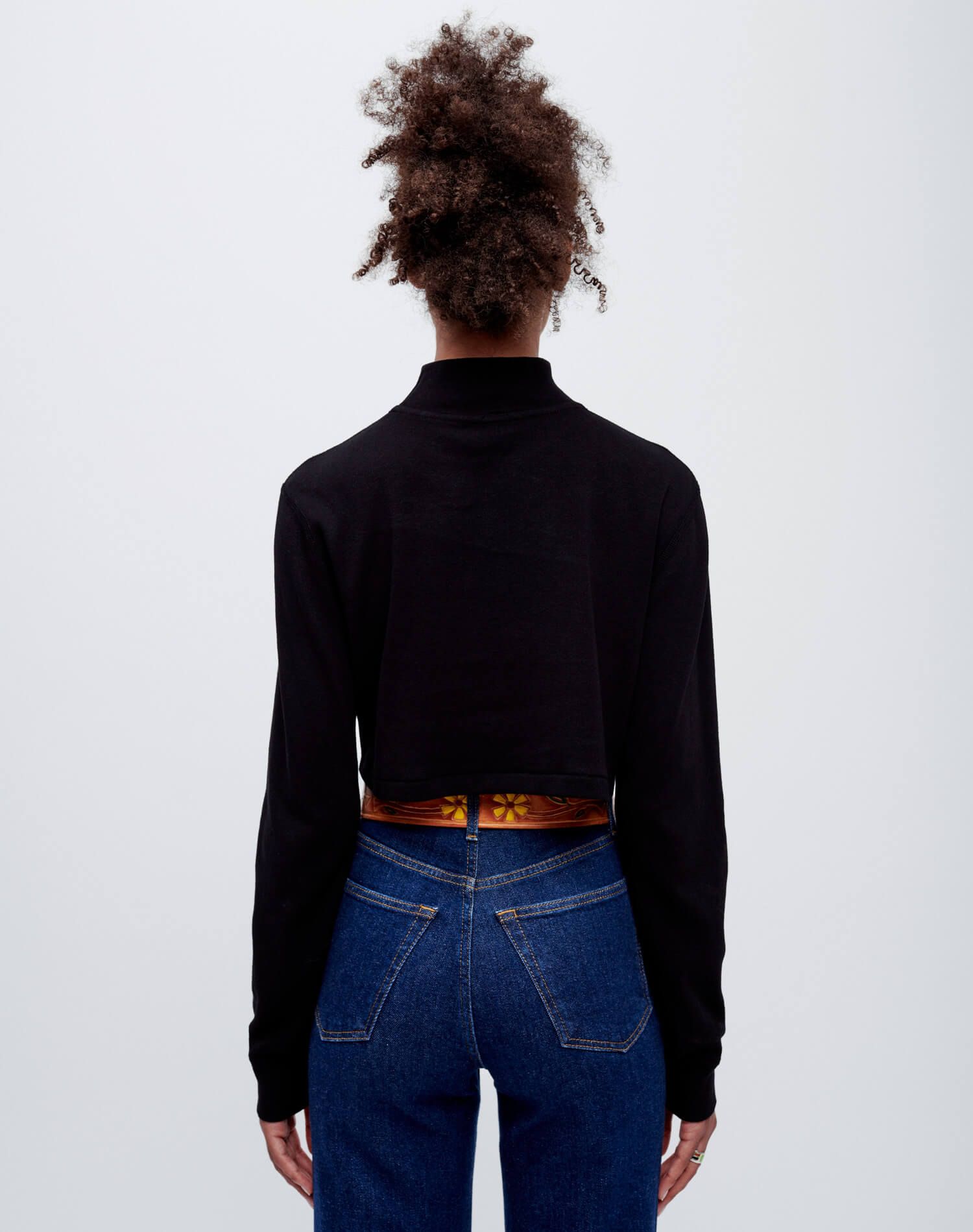 Cropped Mock Neck Long Sleeve - Black sold by Re/Done product image thumbnail 5
