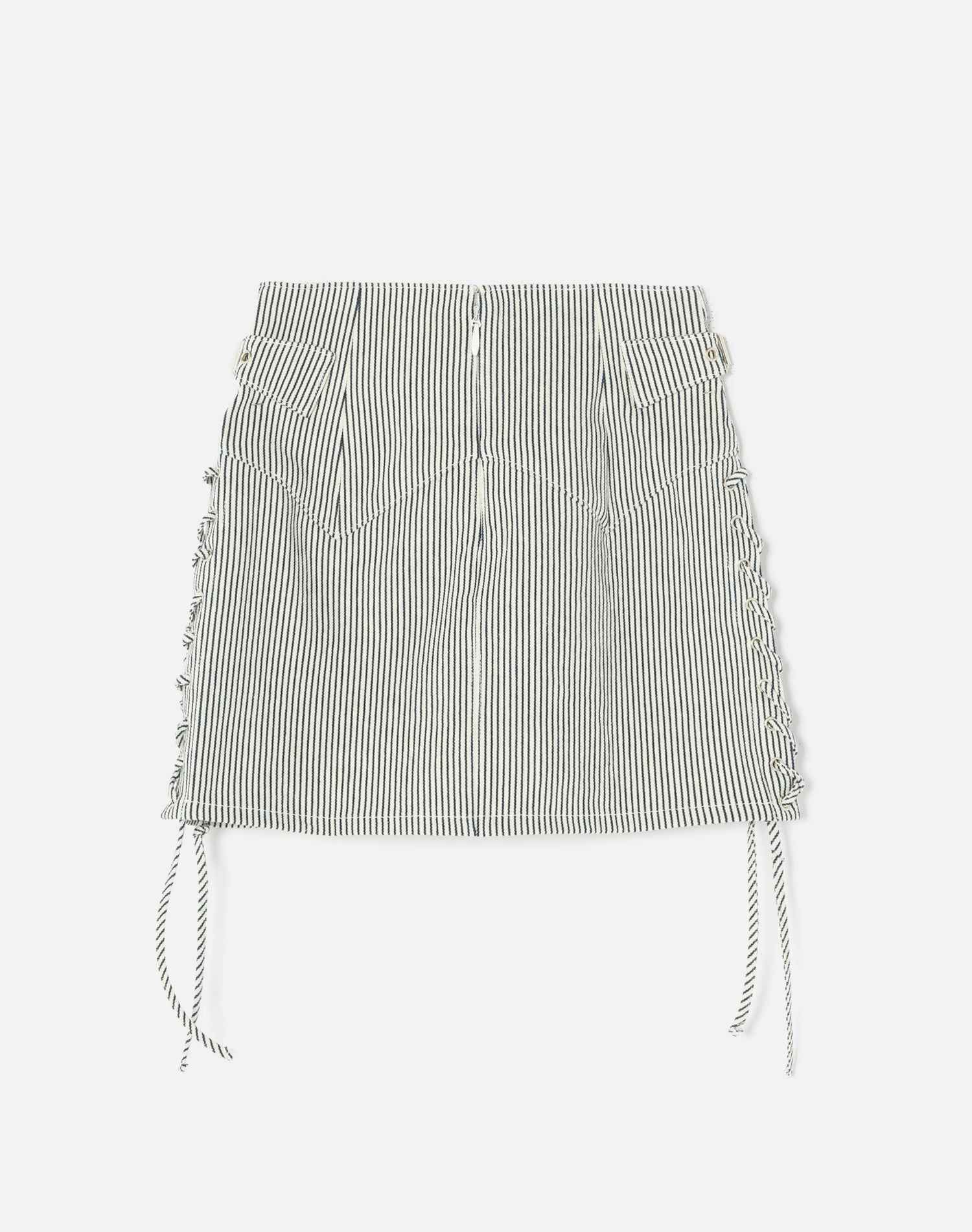 70s Lace Up Skirt - Railroad Stripe sold by Re/Done product image thumbnail 2