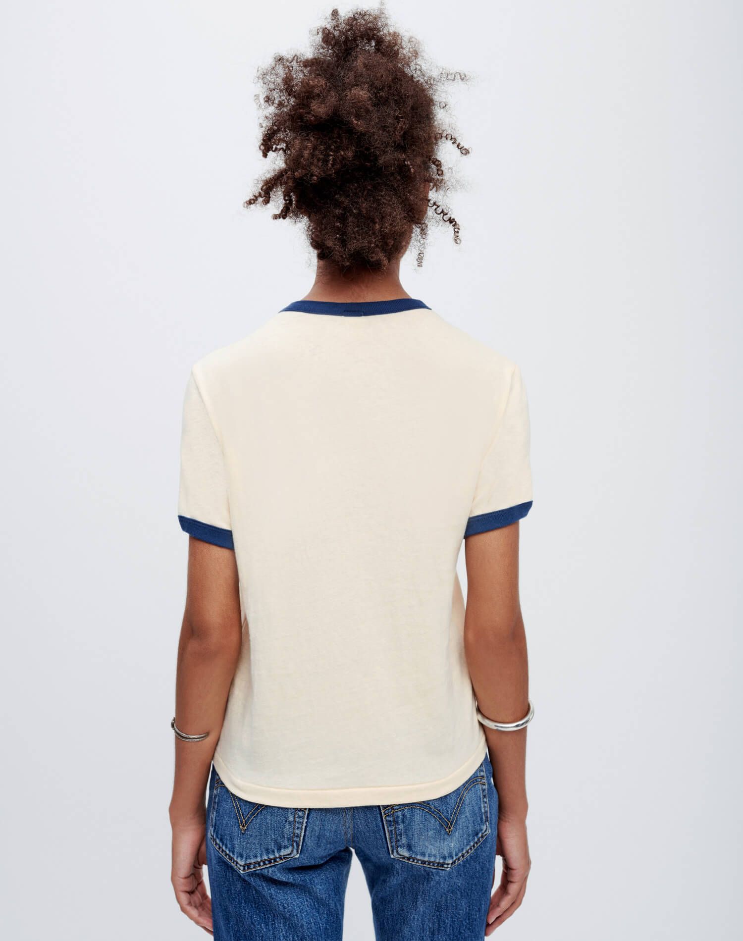 Ringer "Skiing Snoopy" Tee - Vintage Ivory with Midnight sold by Re/Done product image thumbnail 5