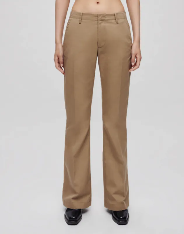 Mid Rise Flared Trouser - Khaki sold by Re/Done