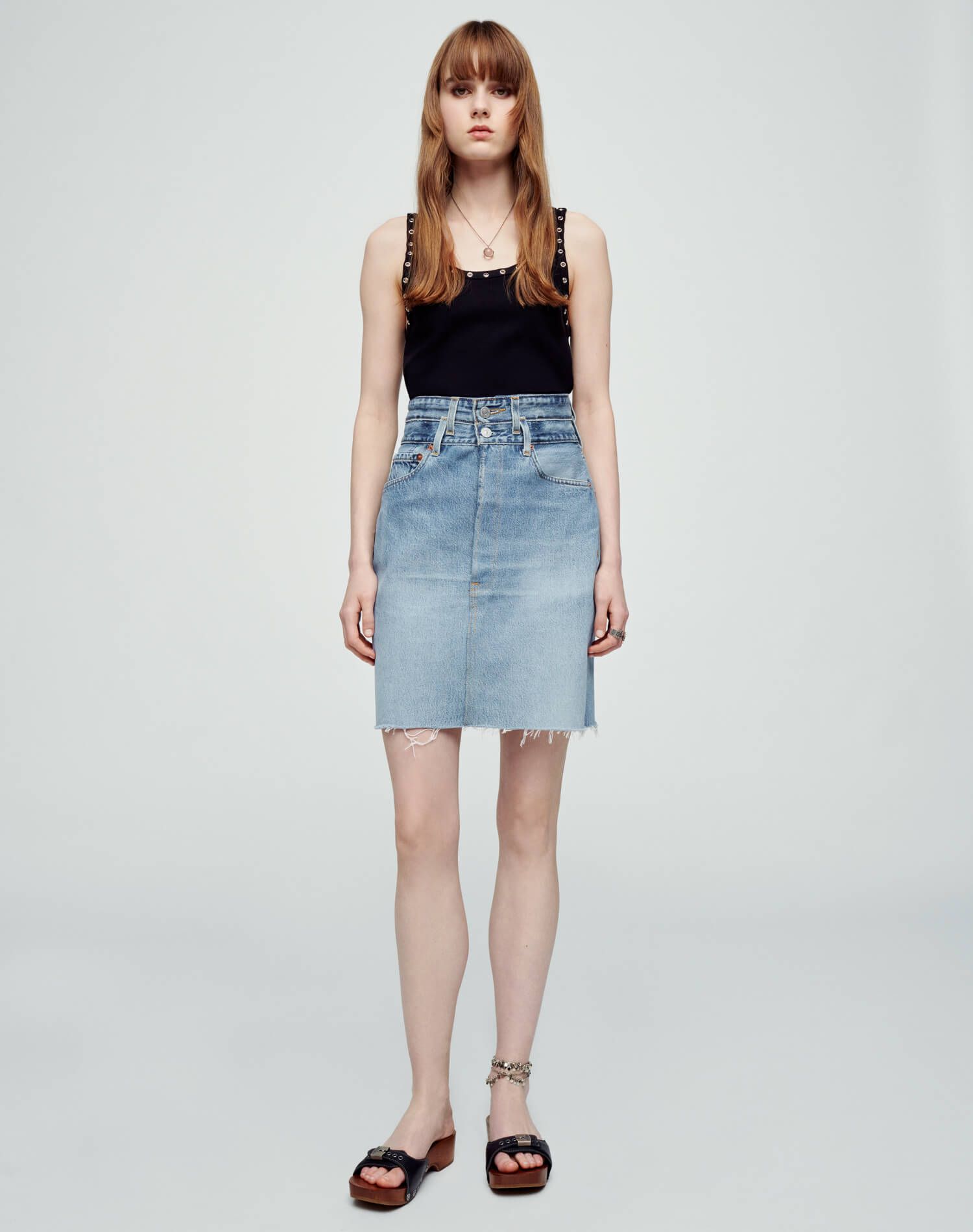 Levi's Double Waisted Pencil Skirt - Indigo sold by Re/Done