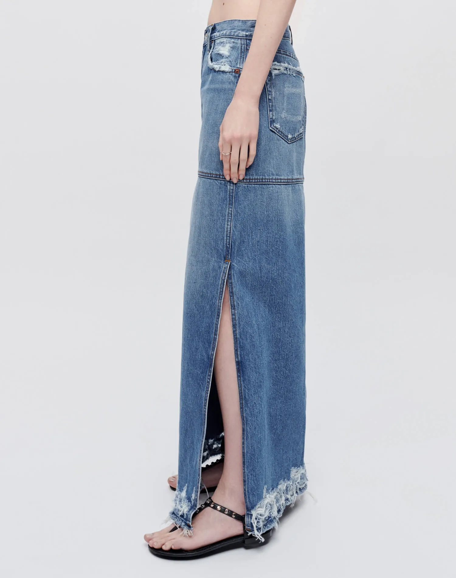 Mid Rise Split Skirt - Minerva Destroy sold by Re/Done product image thumbnail 3