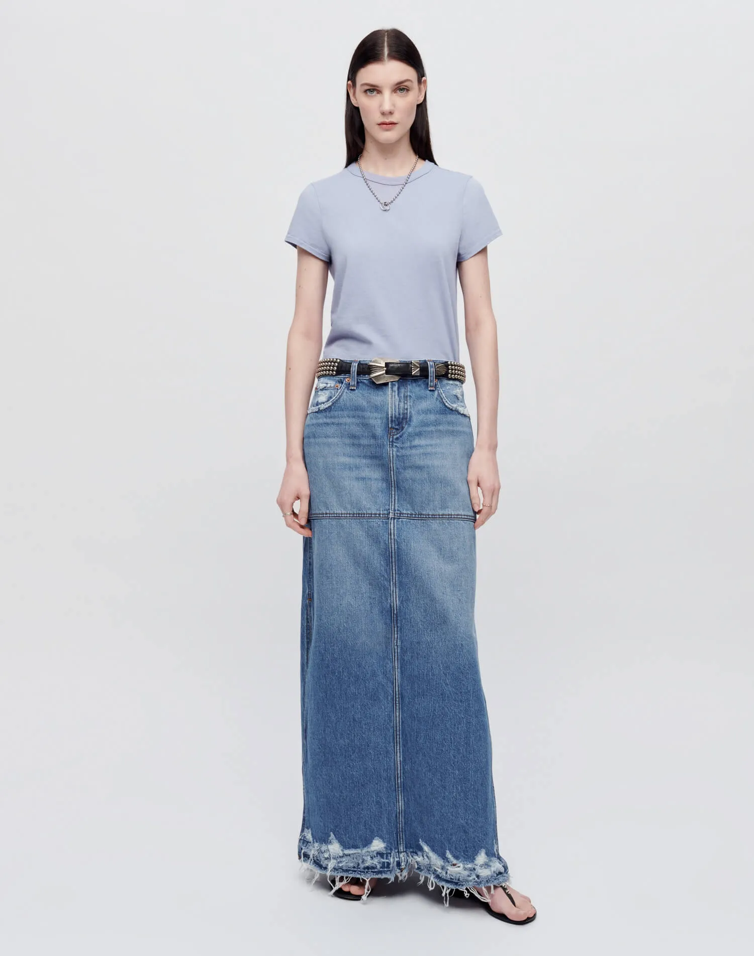 Mid Rise Split Skirt - Minerva Destroy sold by Re/Done product image thumbnail 2