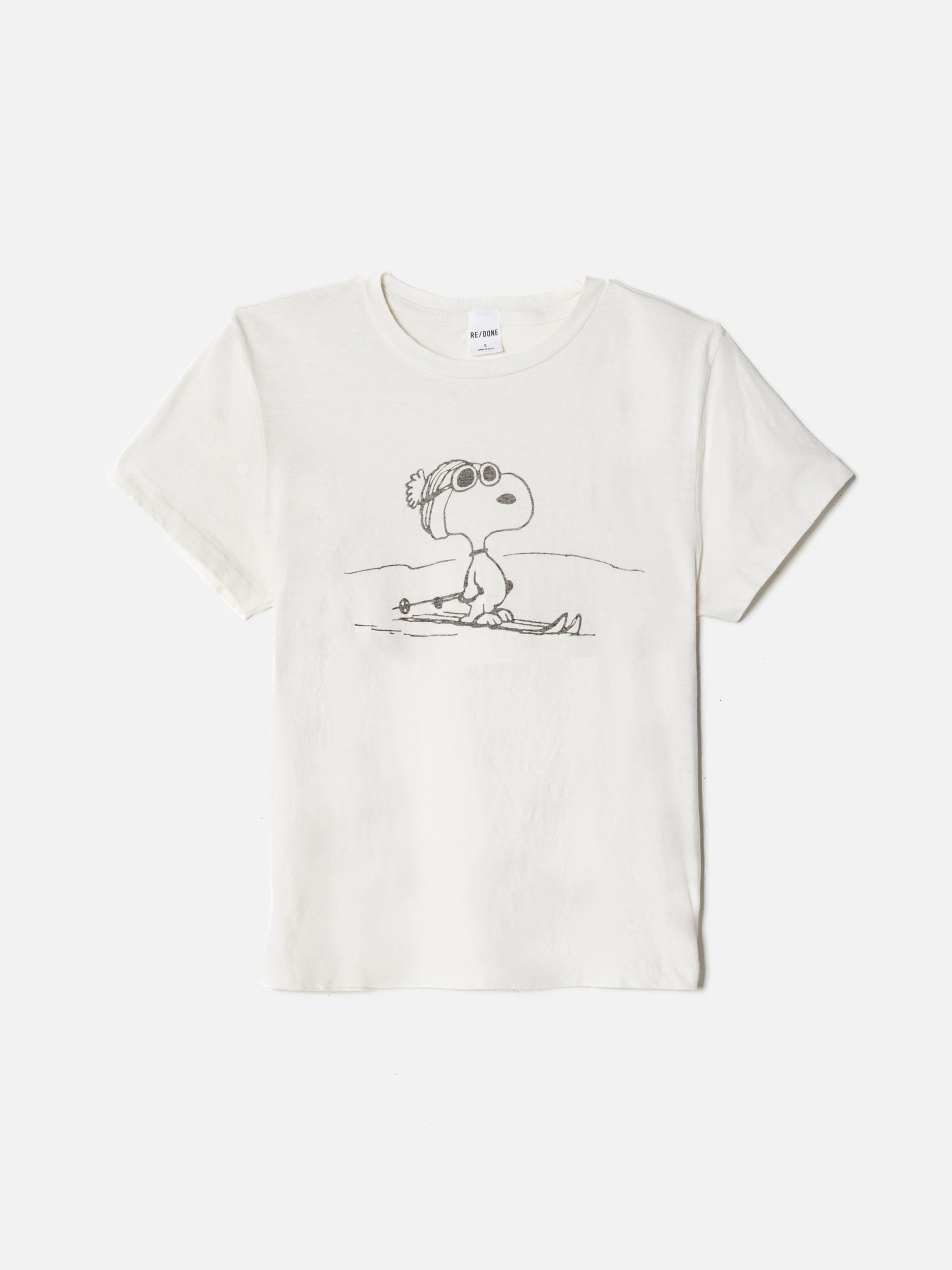Classic "Ski Snoopy" Tee - Vintage White sold by Re/Done