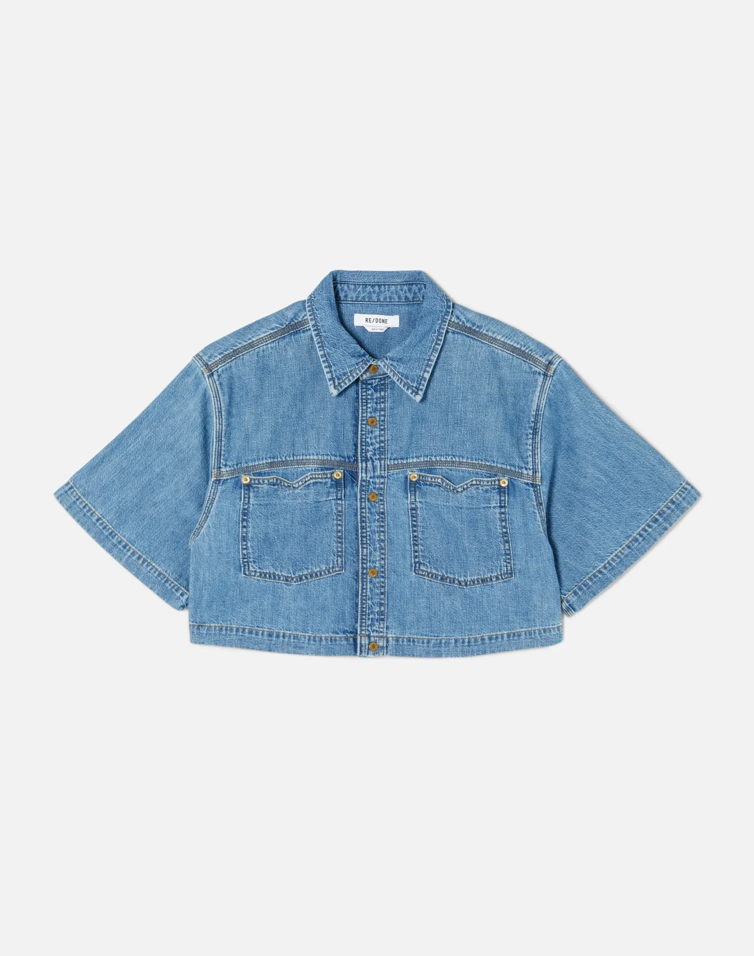 Oversized Crop Shirt - Stoned Ciel sold by Re/Done