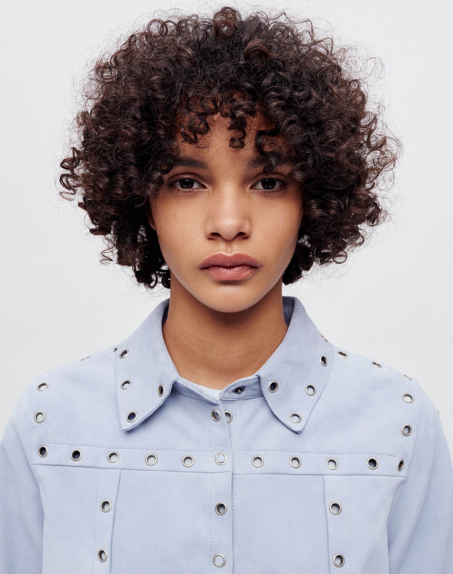 Suede Grommet Shirt - Baby Blue sold by Re/Done product image thumbnail 3