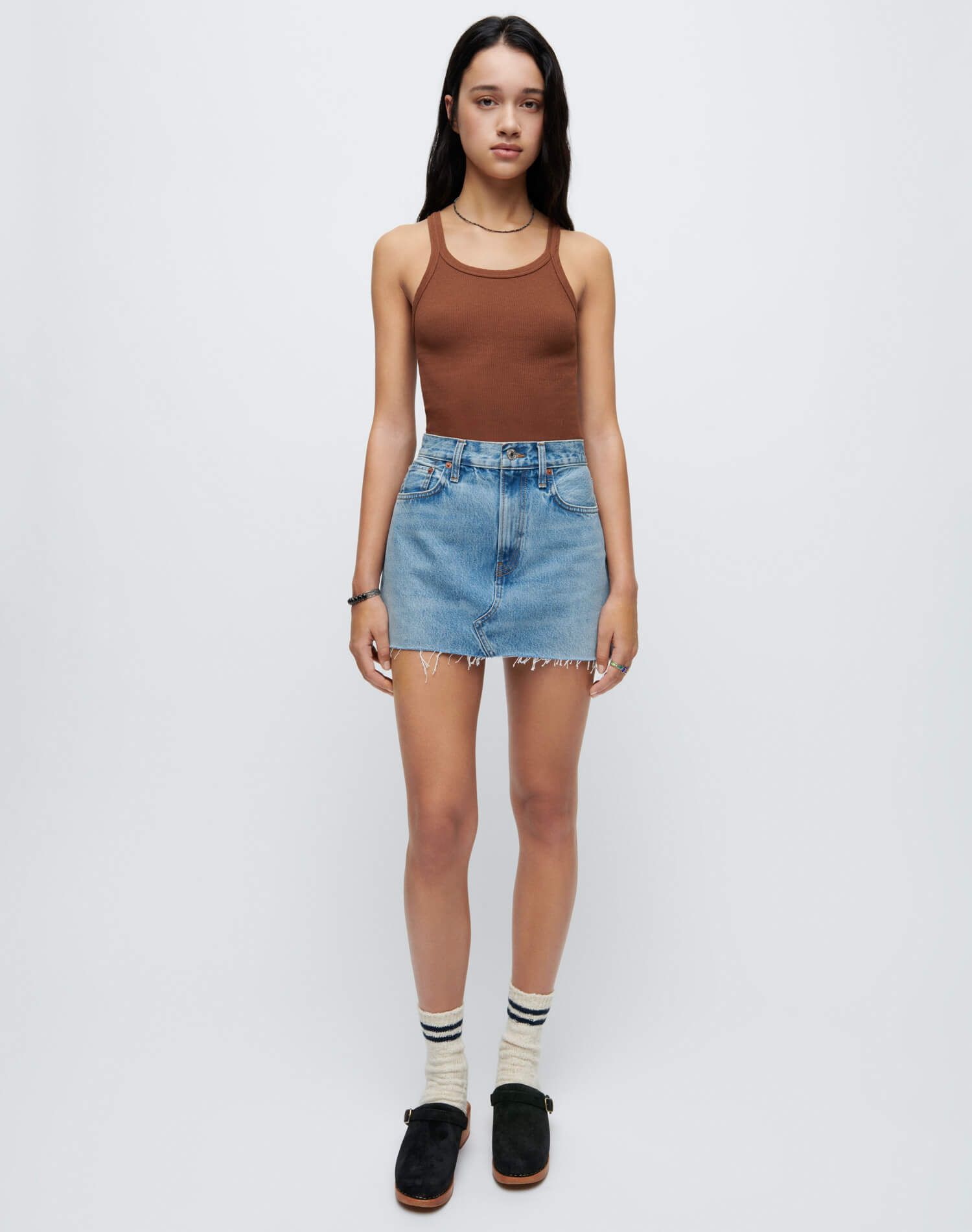 90s Mini Skirt - Faded Blues sold by Re/Done product image thumbnail 4