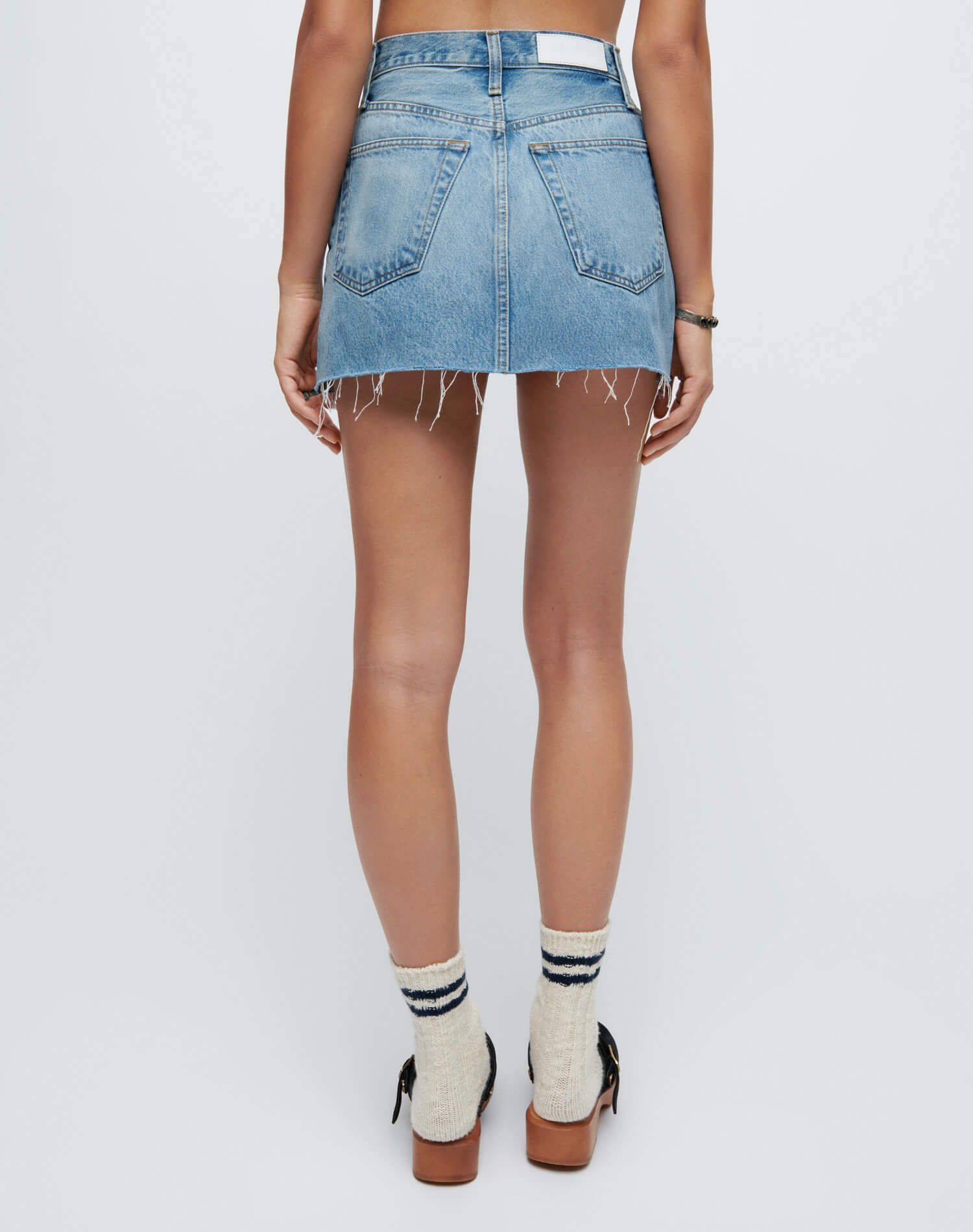 90s Mini Skirt - Faded Blues sold by Re/Done product image thumbnail 6