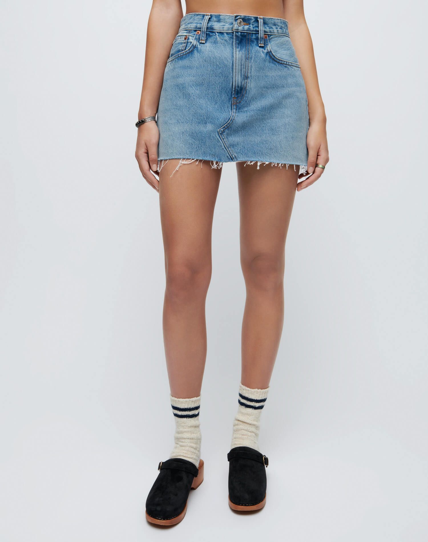 90s Mini Skirt - Faded Blues sold by Re/Done product image thumbnail 3