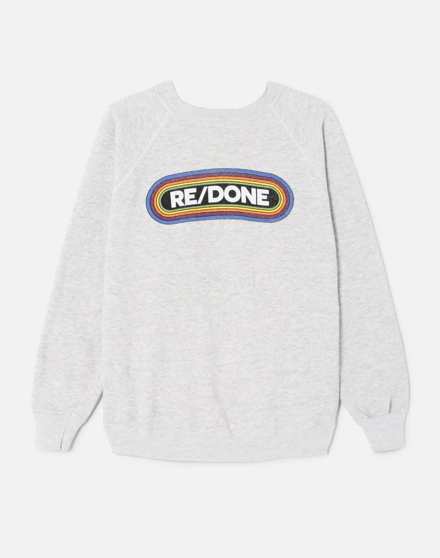 Upcycled "RE/DONE Rainbow" Sweatshirt - Heather Grey sold by Re/Done