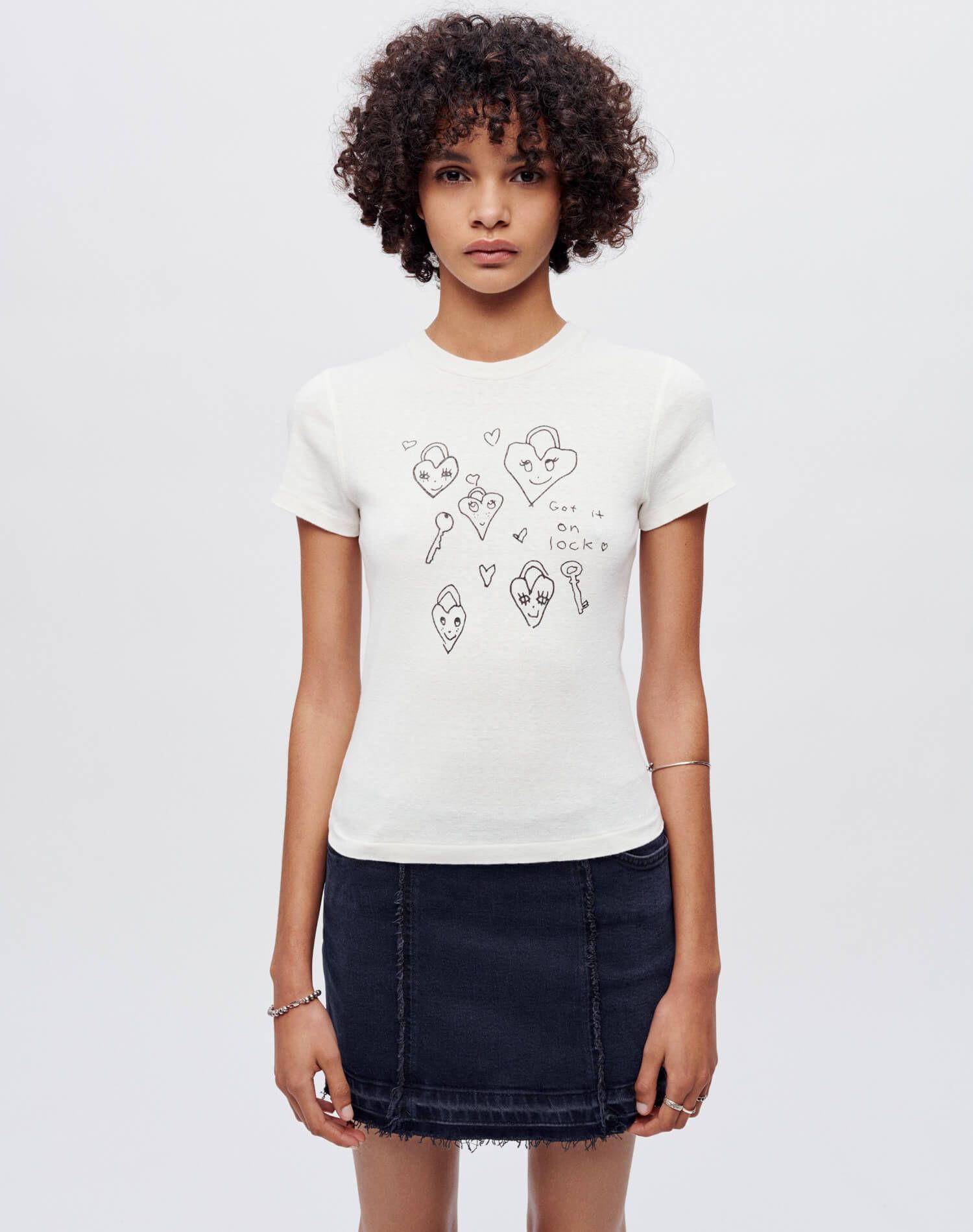 90s "Baby Hearts" Tee - Vintage White sold by Re/Done product image thumbnail 2