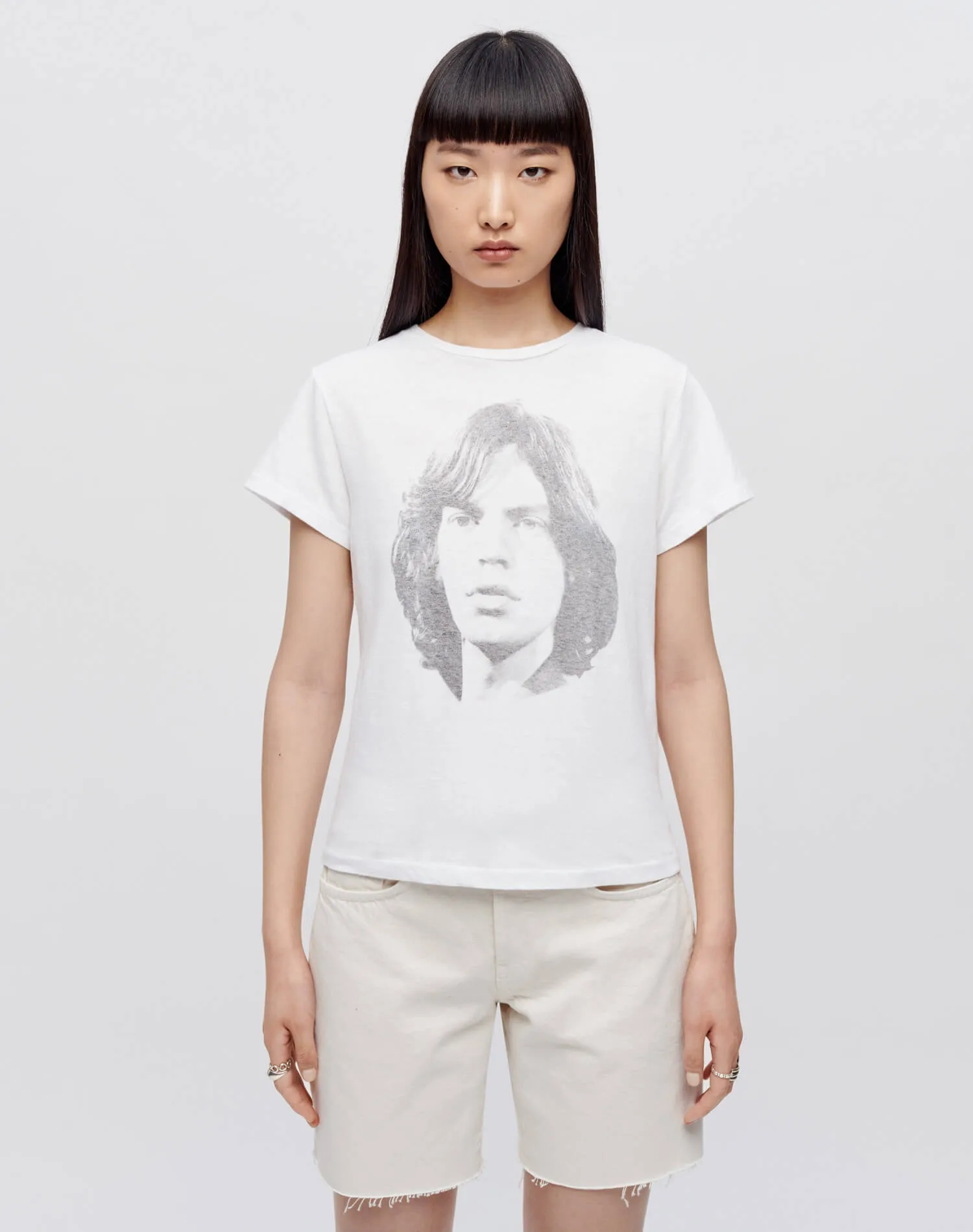 Classic "Mick Jagger" Tee - Optic White sold by Re/Done
