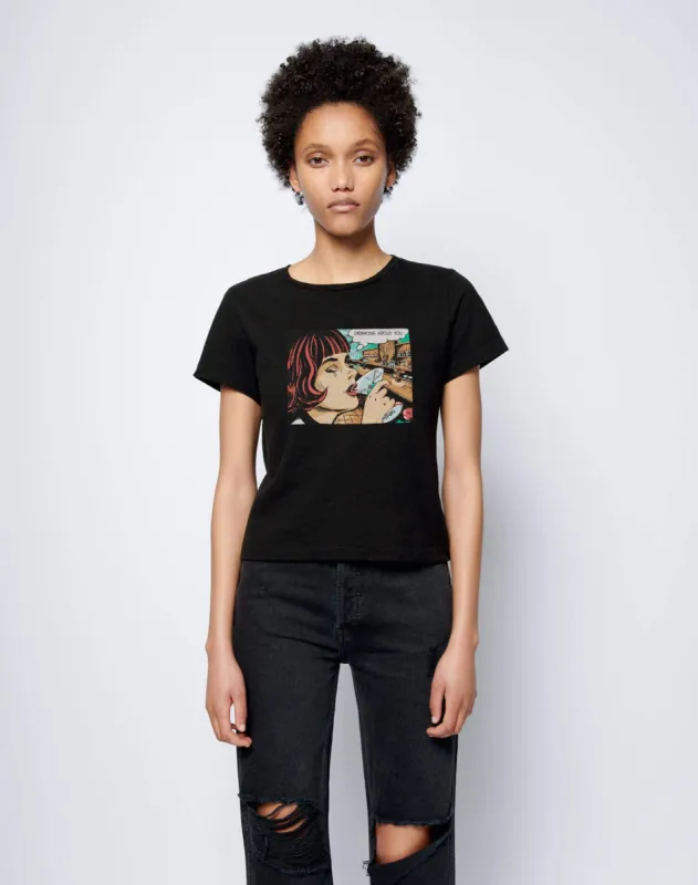 Classic "Drinking About You" Tee - Washed Black sold by Re/Done