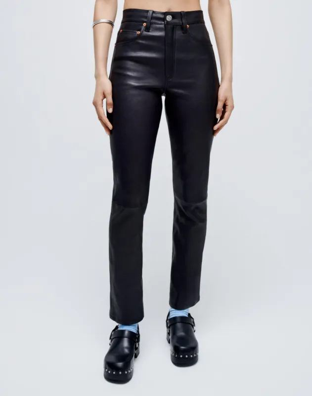 70s Stretch Straight - Black Leather sold by Re/Done