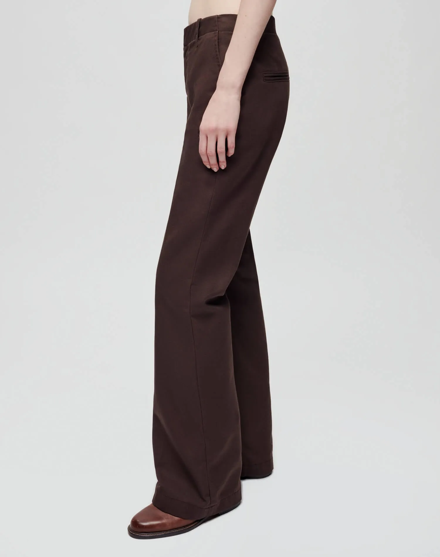 Mid Rise Flared Trouser - Chocolate sold by Re/Done product image thumbnail 3