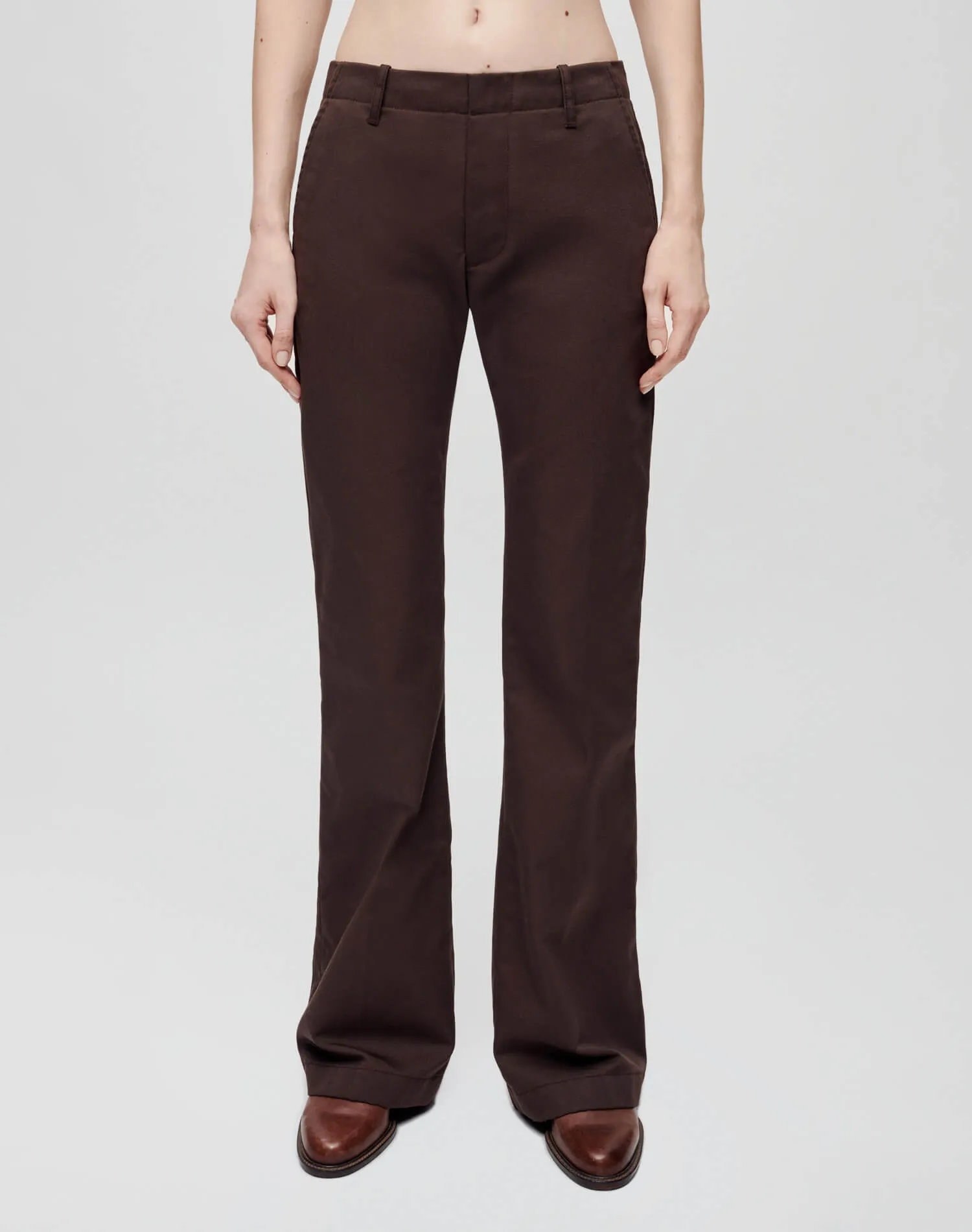 Mid Rise Flared Trouser - Chocolate sold by Re/Done