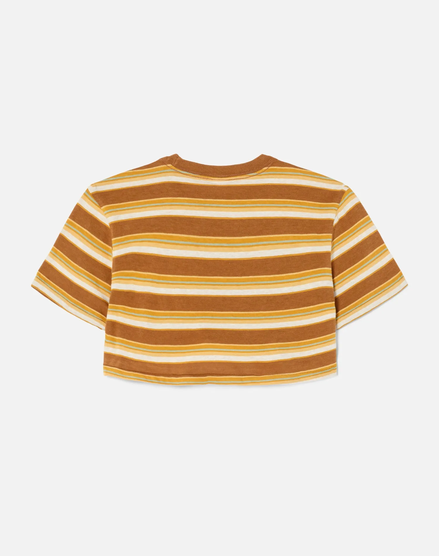 Cropped Stripe Loose Tee - Brown Multi Stripe sold by Re/Done product image thumbnail 2