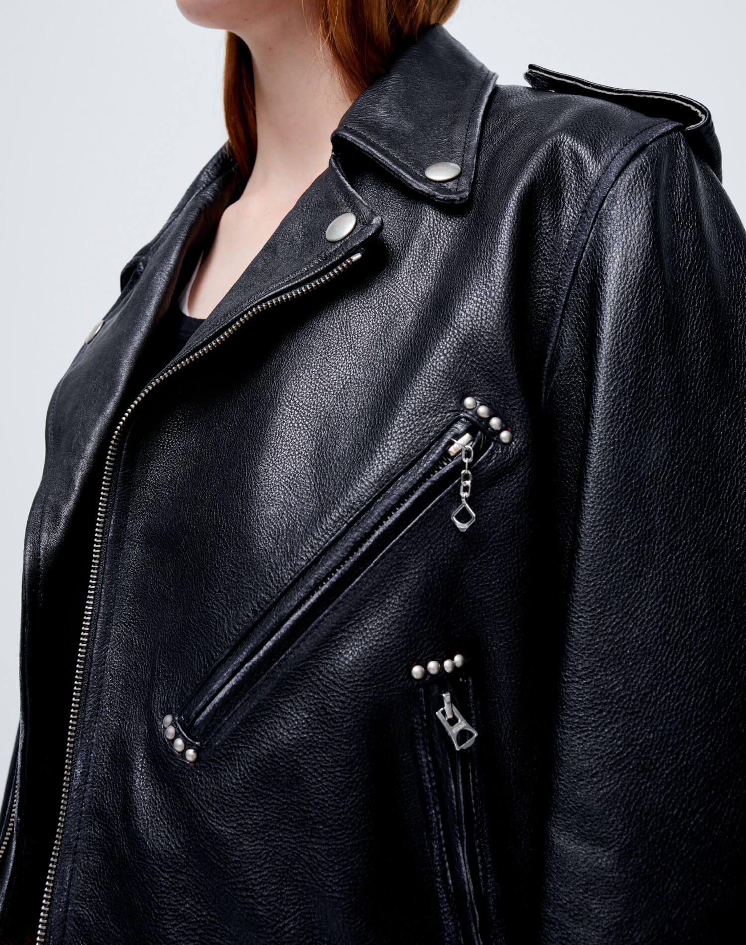 Classic Moto Jacket - Black Leather sold by Re/Done product image thumbnail 6