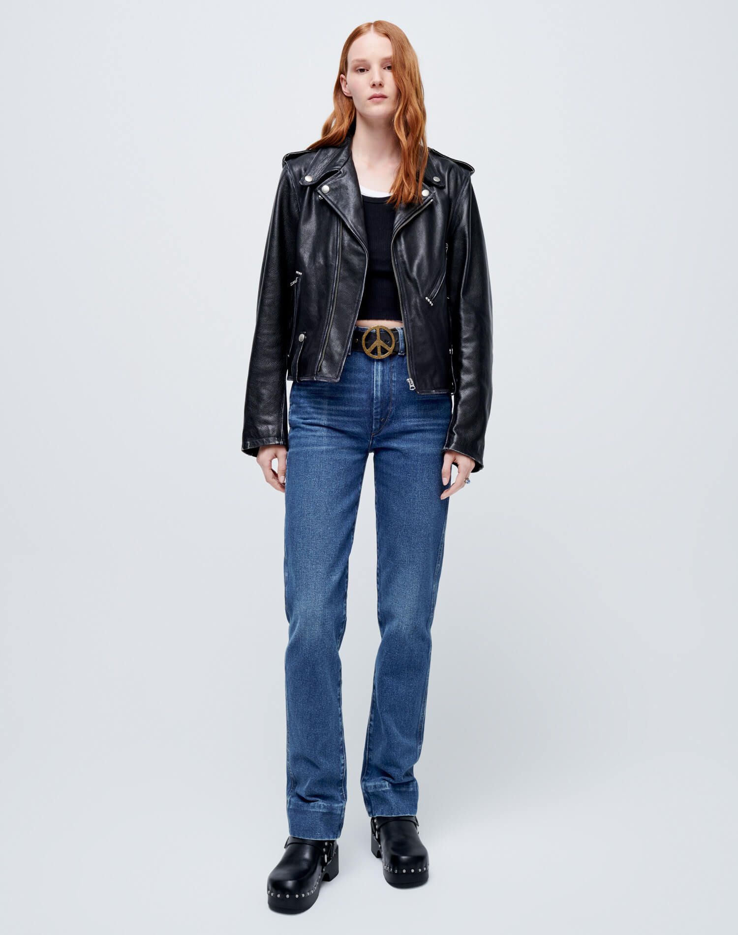 Classic Moto Jacket - Black Leather sold by Re/Done product image thumbnail 2