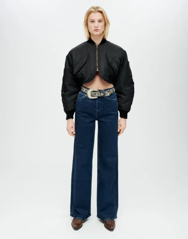 Cropped Bomber Jacket - Black sold by Re/Done