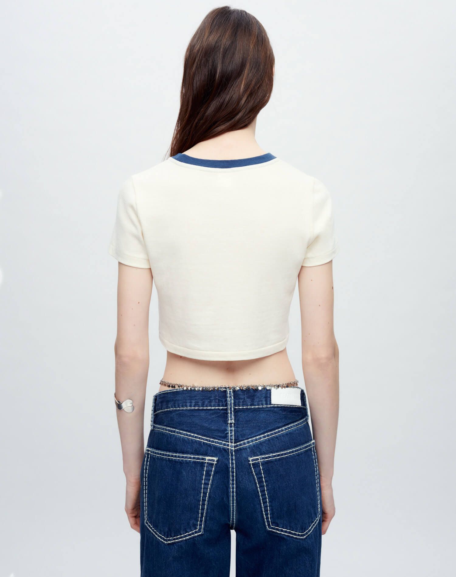 Micro Tee "Love Life" - Vintage Ivory with Midnight sold by Re/Done product image thumbnail 3