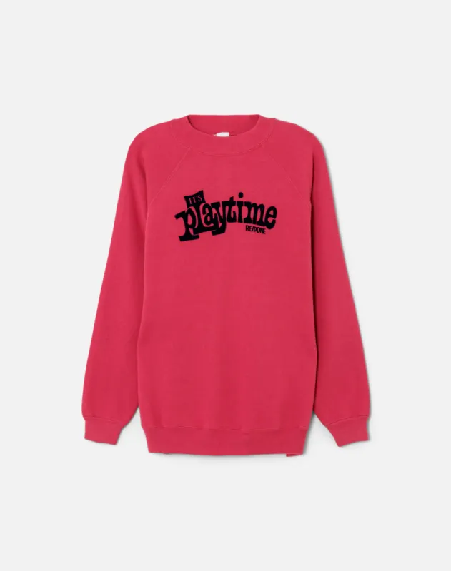 Upcycled "Playtime" Sweatshirt - Hot Pink sold by Re/Done