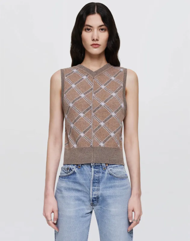 Pintuck Vest - Camel Combo made by Re/Done