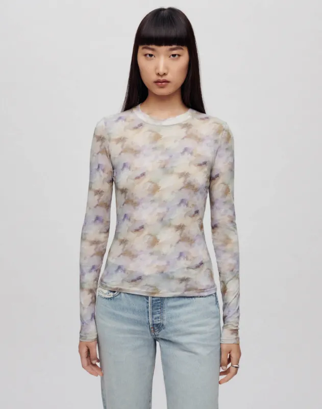 Sheer Long Sleeve Tee - Celestial Watercolor sold by Re/Done