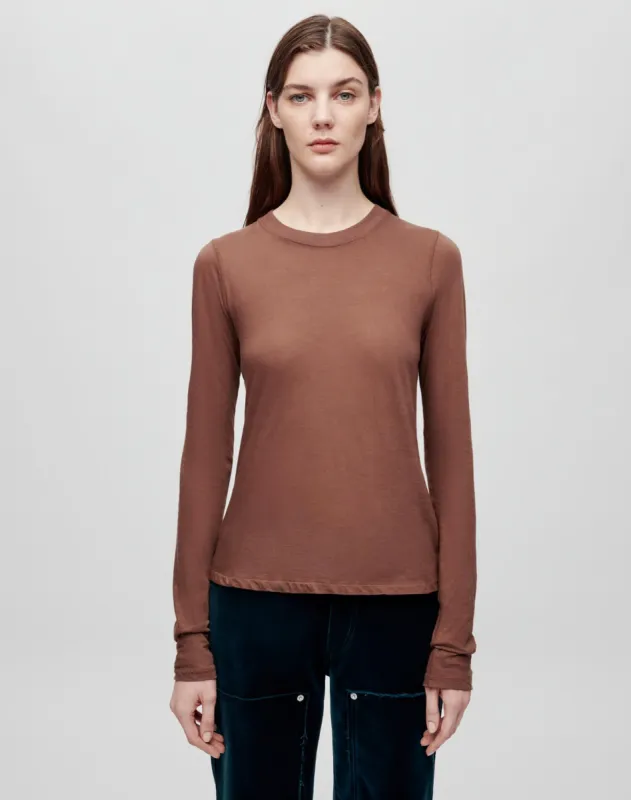 Hanes Sheer Long Sleeve Tee - Espresso sold by Re/Done