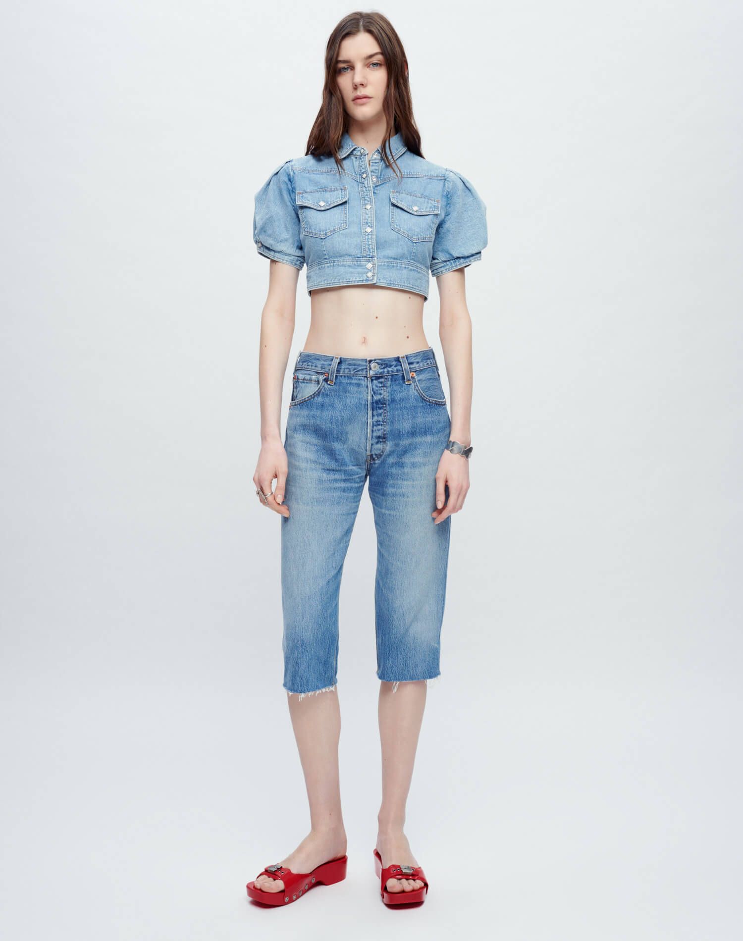 Midriff Top - Blue Mist sold by Re/Done