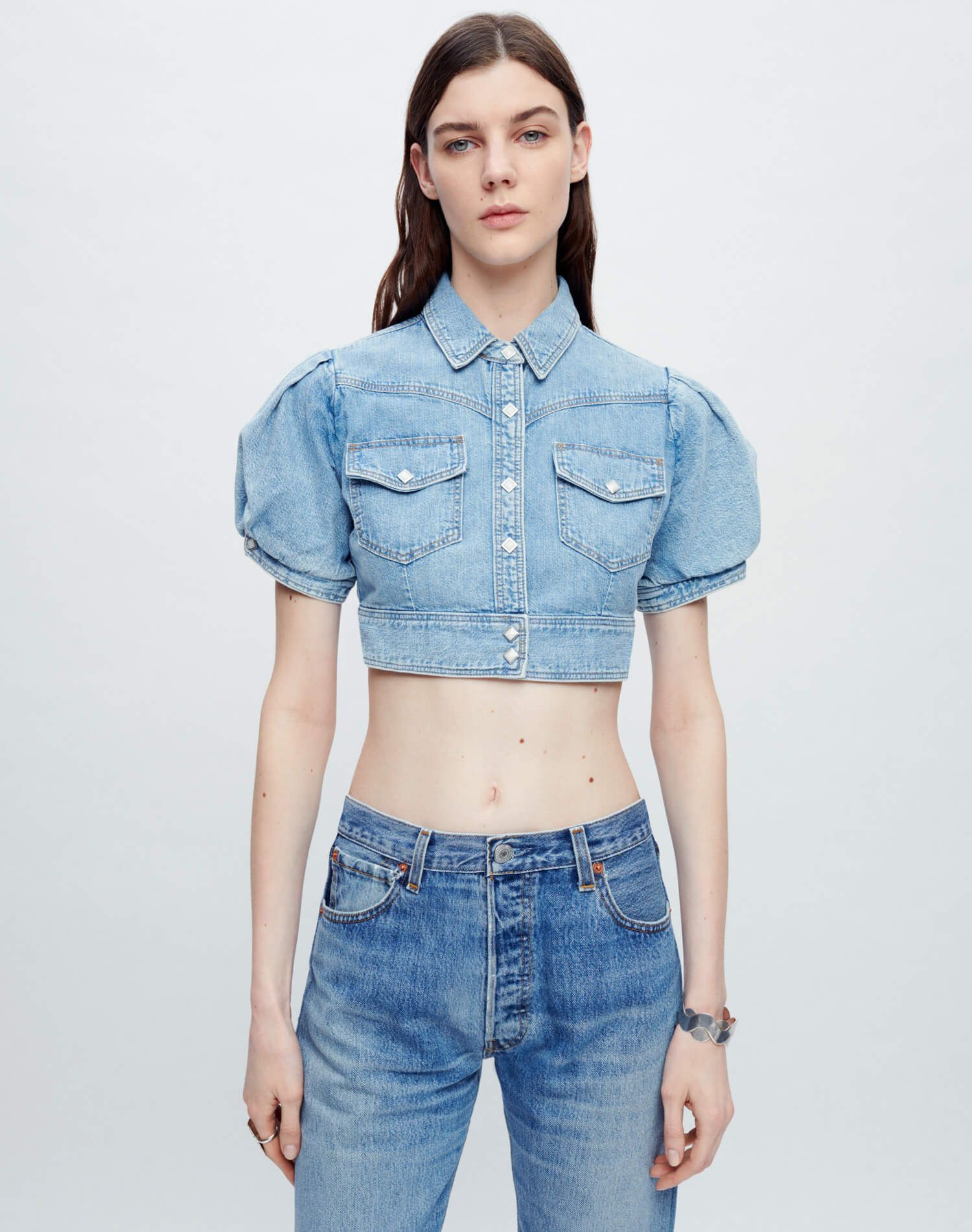 Midriff Top - Blue Mist sold by Re/Done product image thumbnail 2