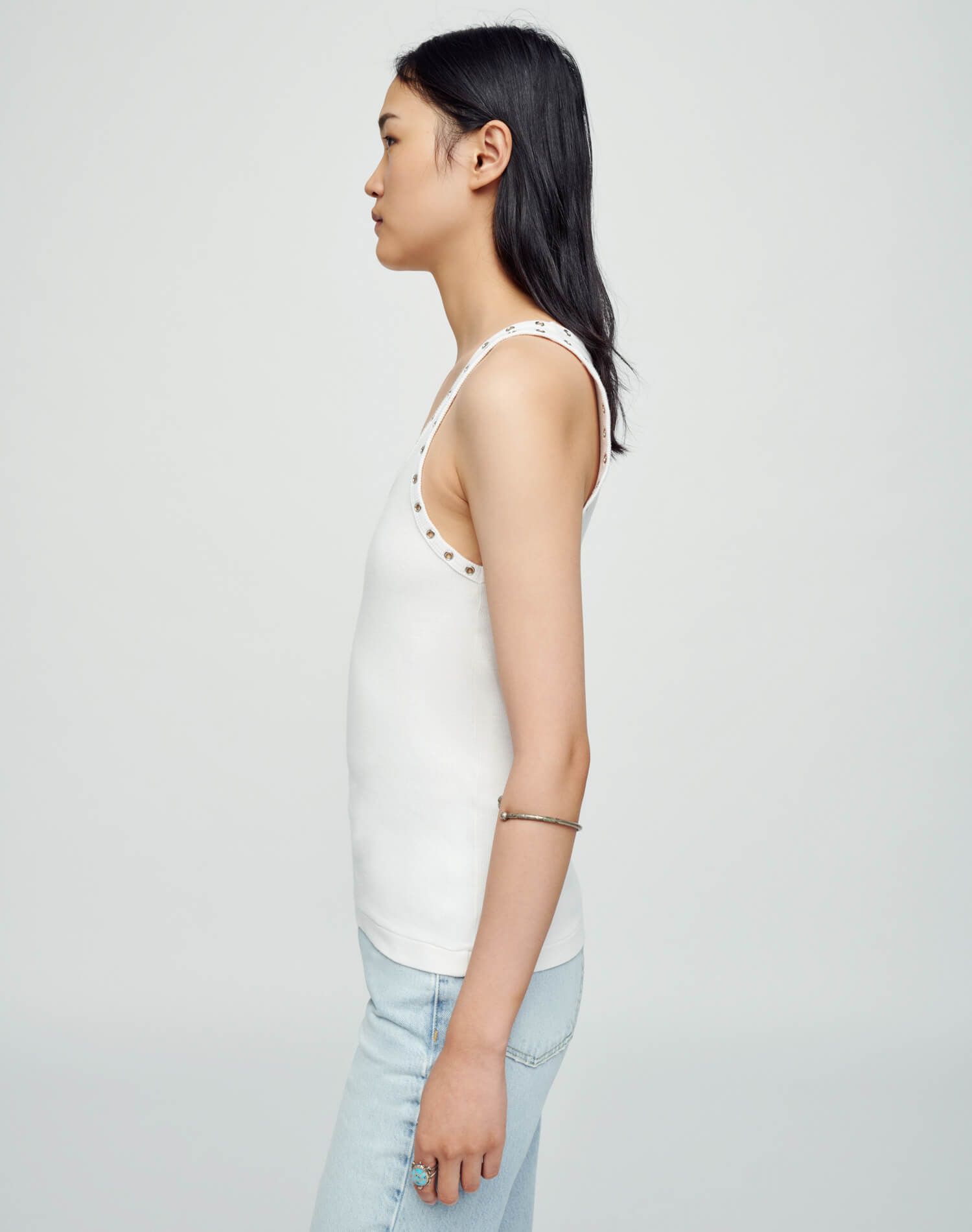 Eyelet Tank - Ivory sold by Re/Done product image thumbnail 4