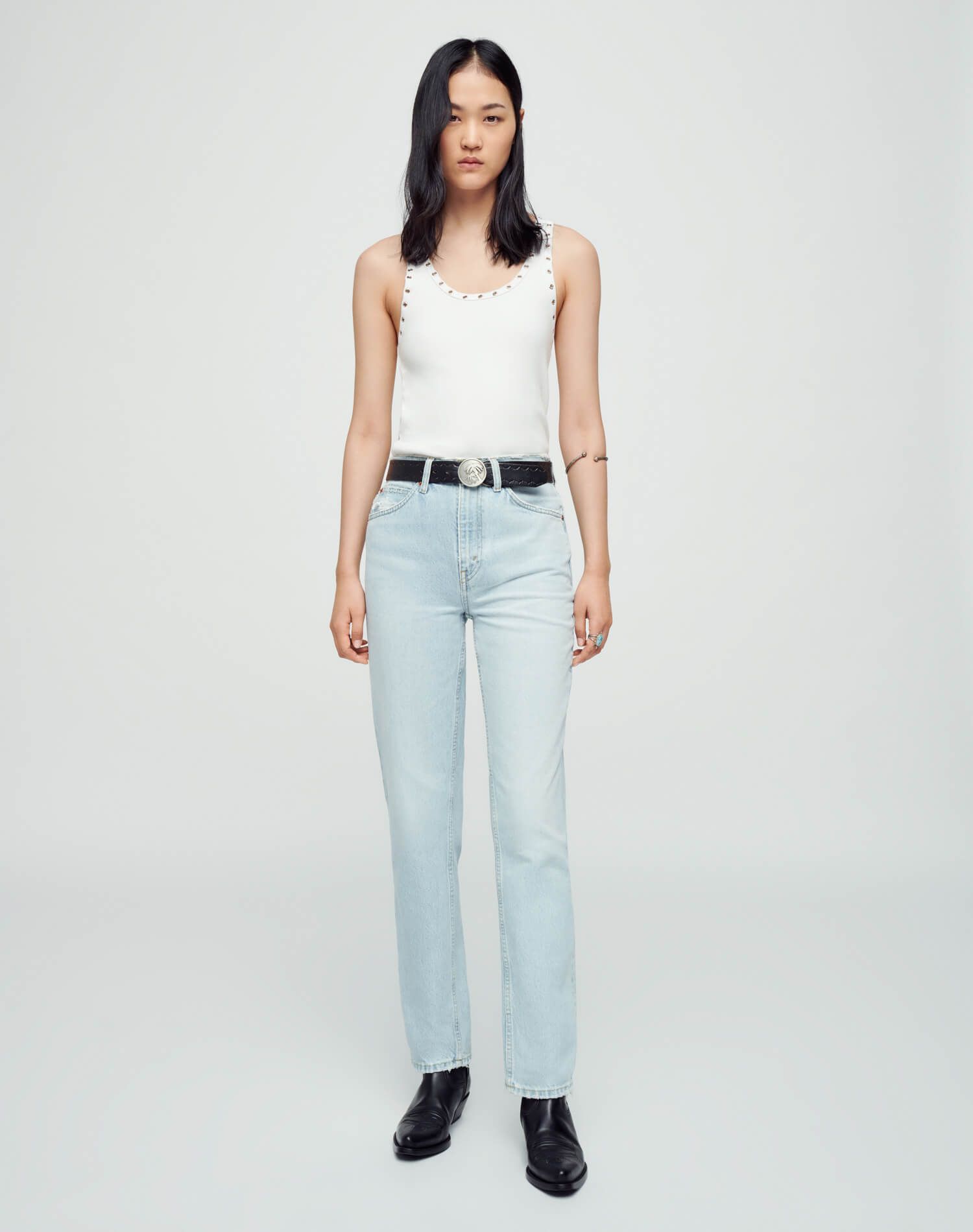 Eyelet Tank - Ivory sold by Re/Done