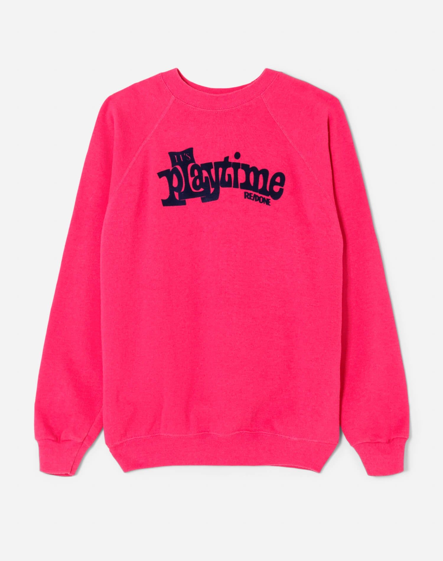 Upcycled "Playtime" Sweatshirt - Magenta sold by Re/Done