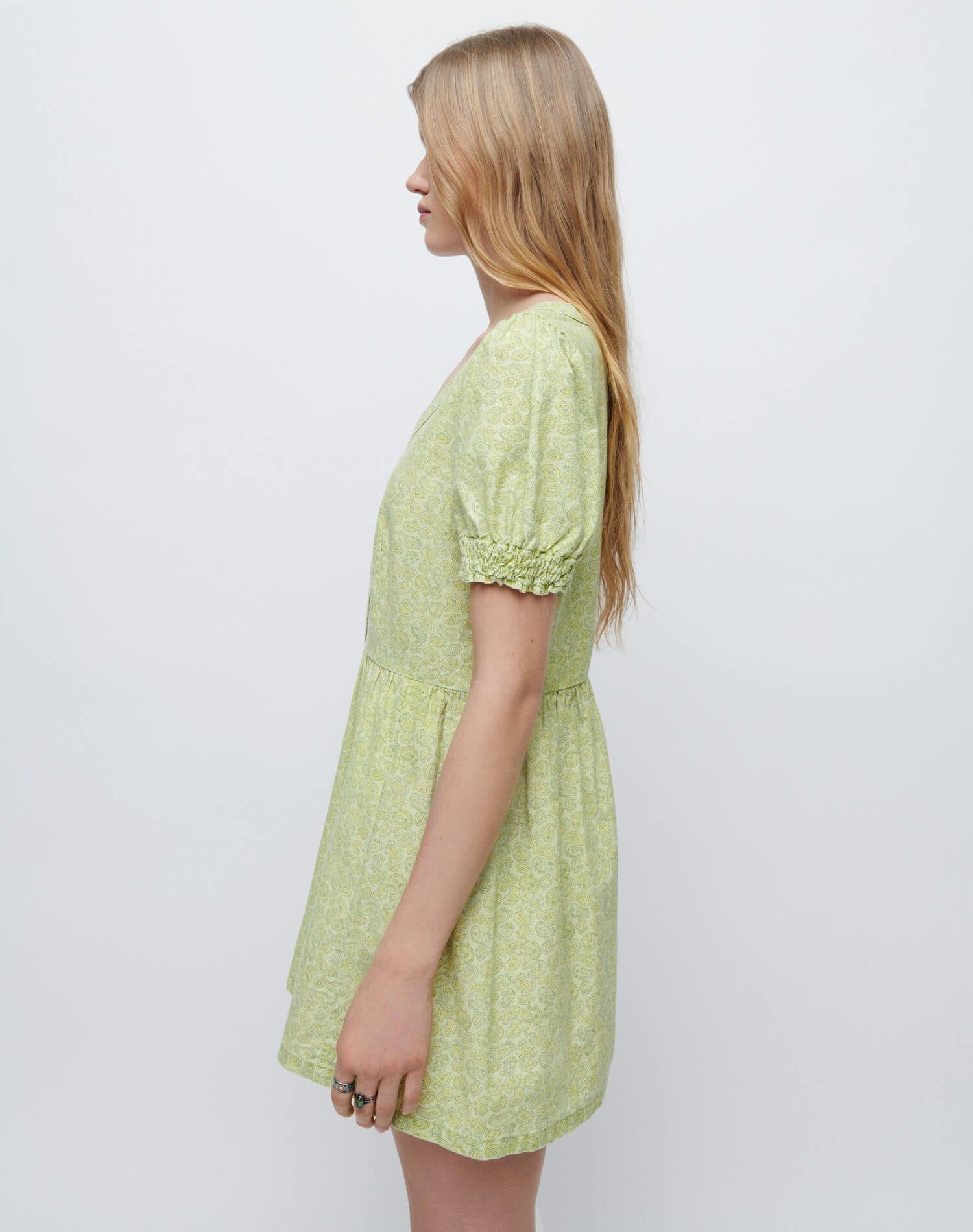 70s V Neck Babydoll Dress - Citrus Paisley sold by Re/Done product image thumbnail 6