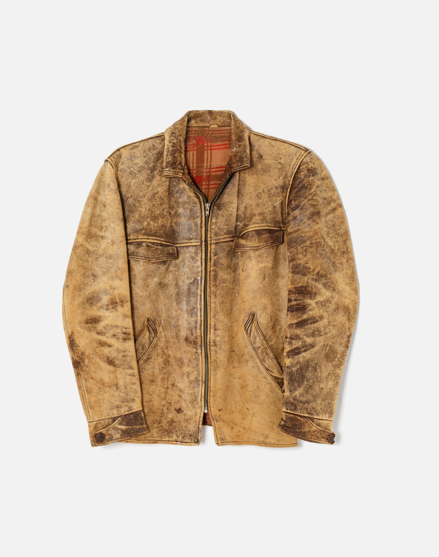 40s Blanket Lined Leather Jacket sold by Re/Done