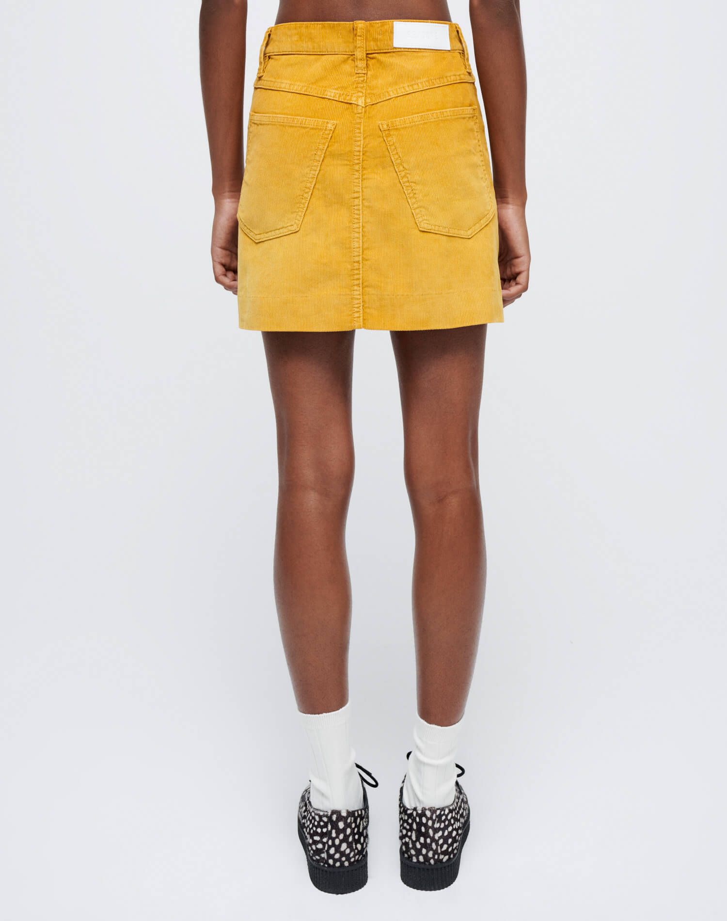 70s Corduroy Pocket Mini Skirt - Worn In Mustard sold by Re/Done product image thumbnail 4