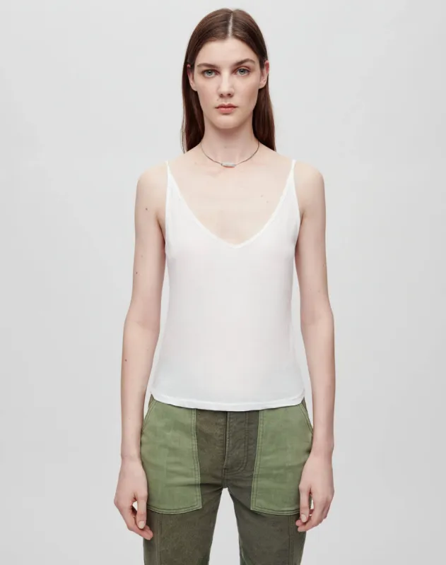 Hanes Sheer Spaghetti Strap Tank - Optic White sold by Re/Done