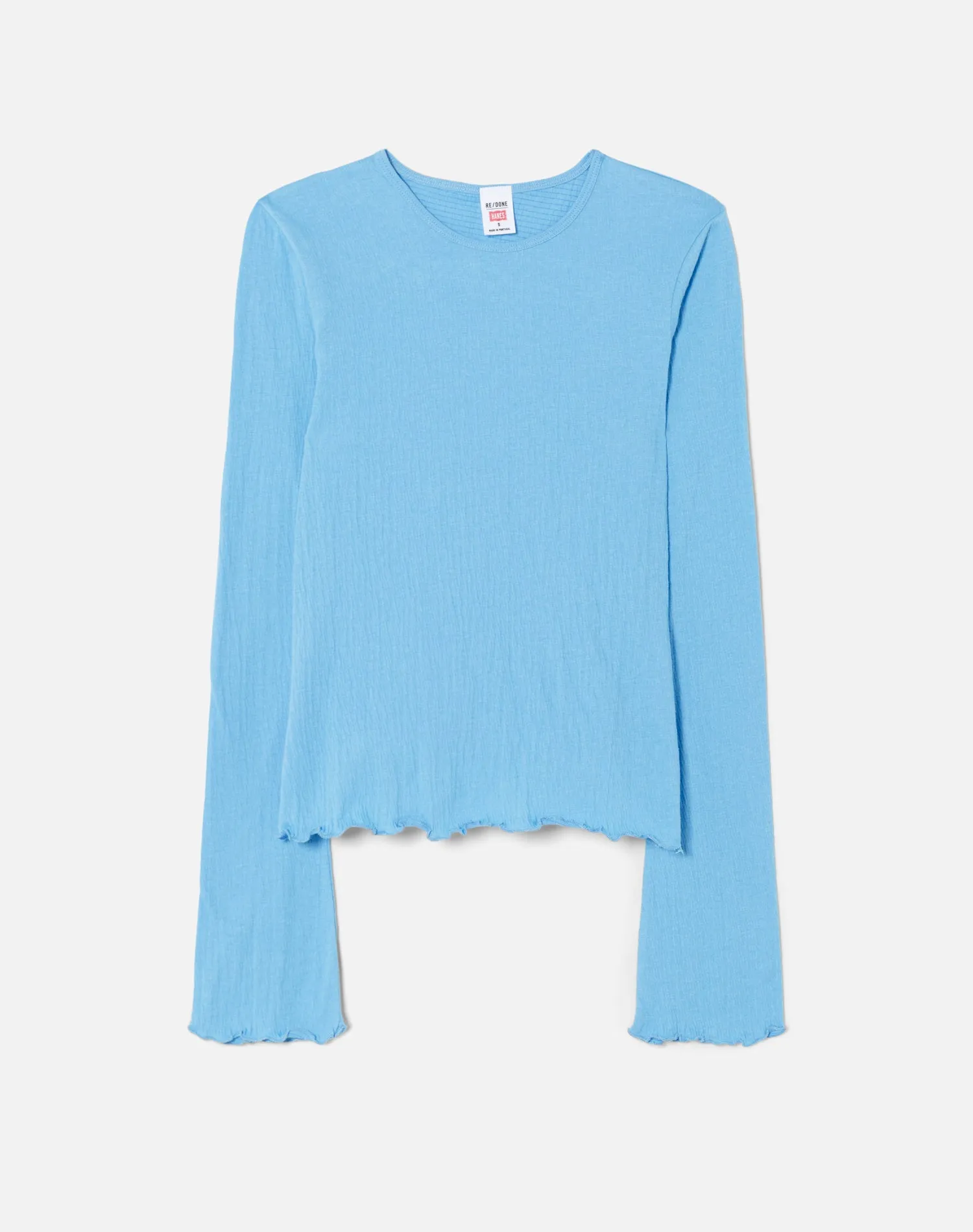 Crinkle Bell Long Sleeve - Carolina Blue sold by Re/Done