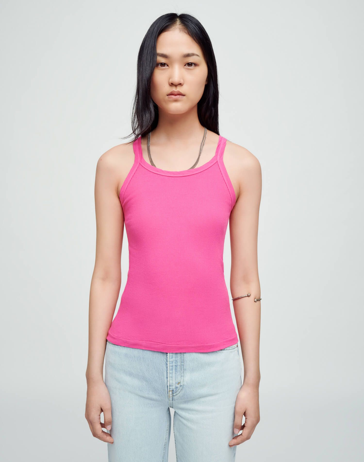 Hanes Ribbed Tank - Fuchsia sold by Re/Done product image thumbnail 4