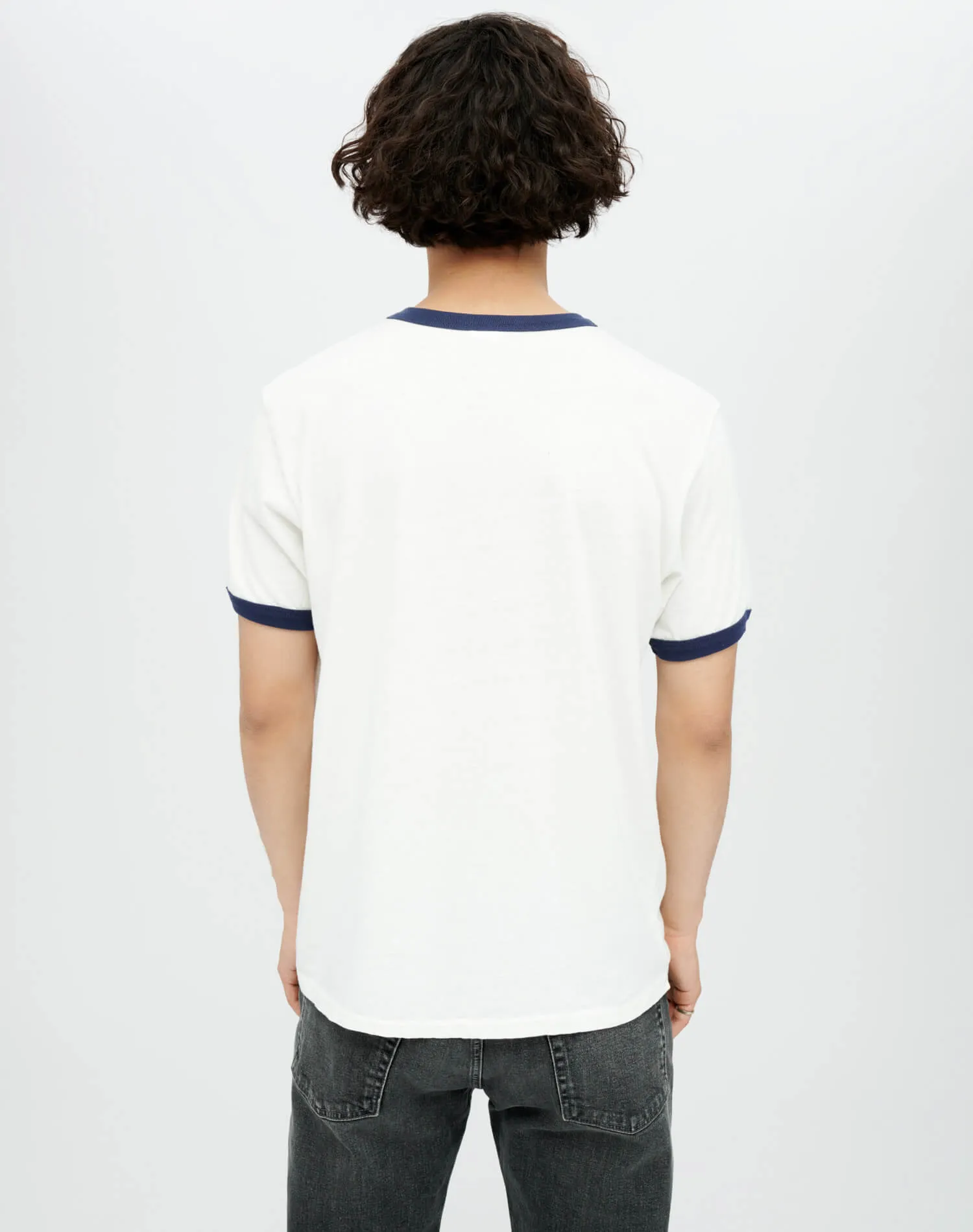 Ringer "51 Merc" Tee - Old White Aged Navy sold by Re/Done product image thumbnail 4