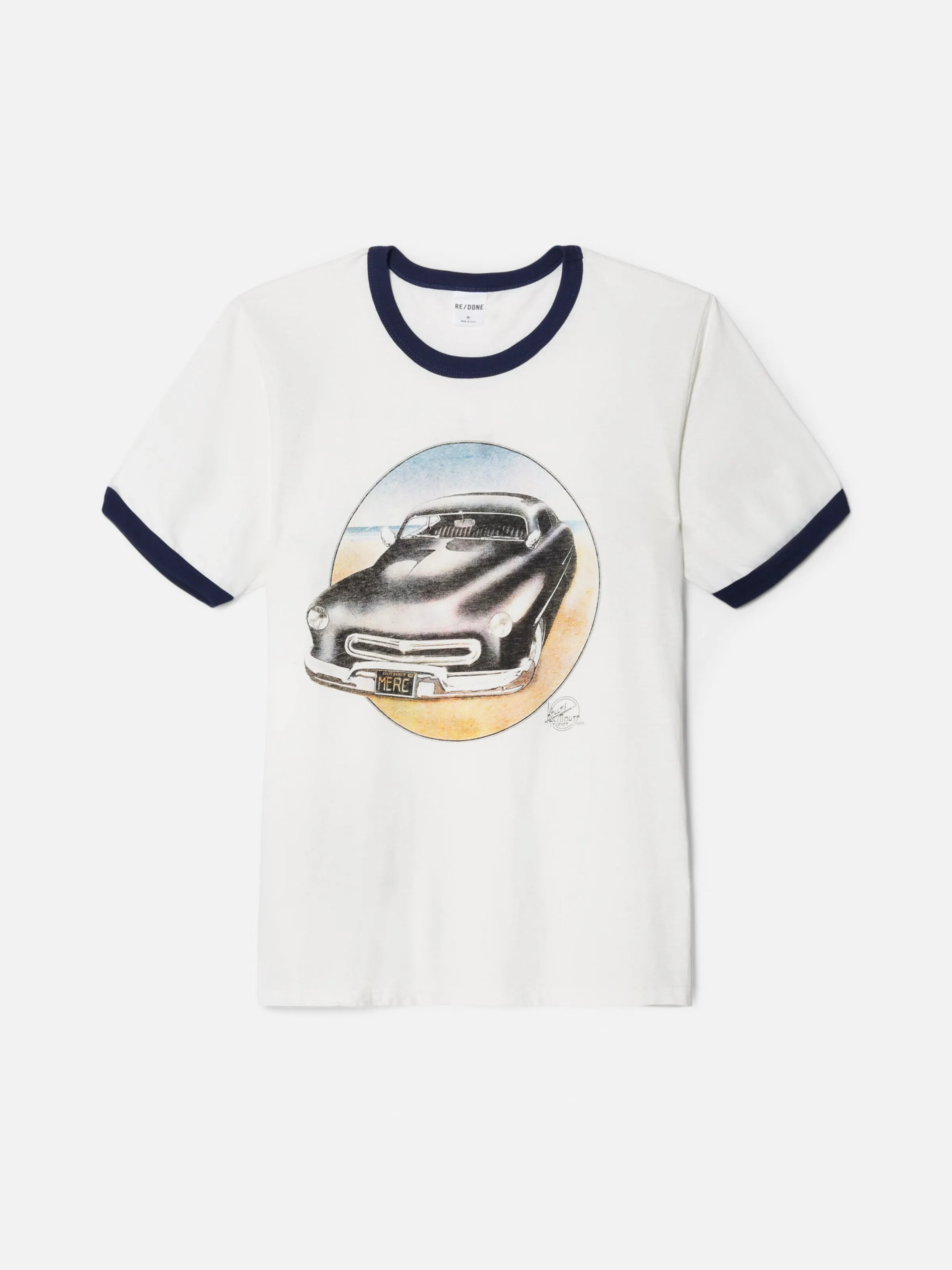 Ringer "51 Merc" Tee - Old White Aged Navy sold by Re/Done product image thumbnail 5