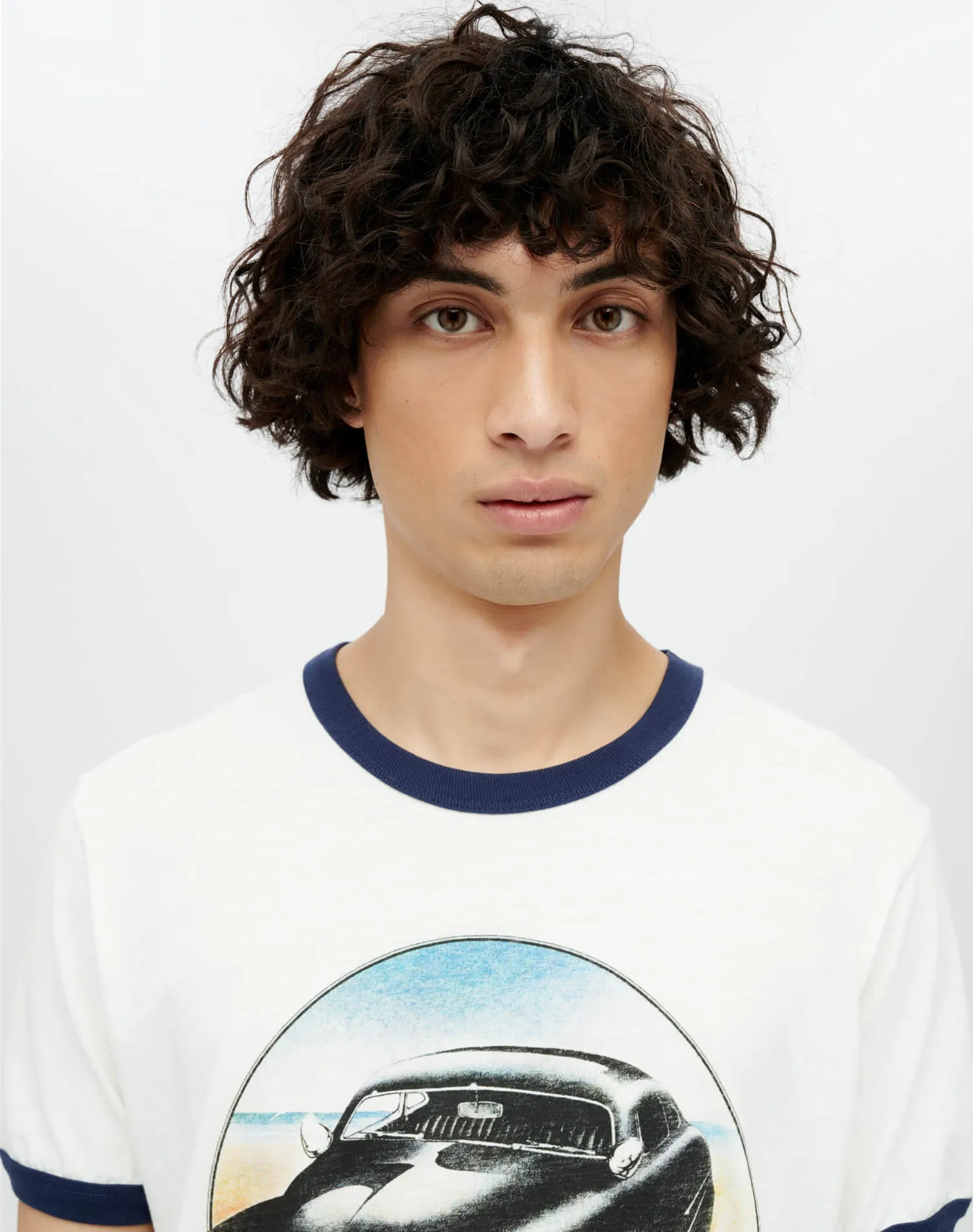 Ringer "51 Merc" Tee - Old White Aged Navy sold by Re/Done product image thumbnail 3