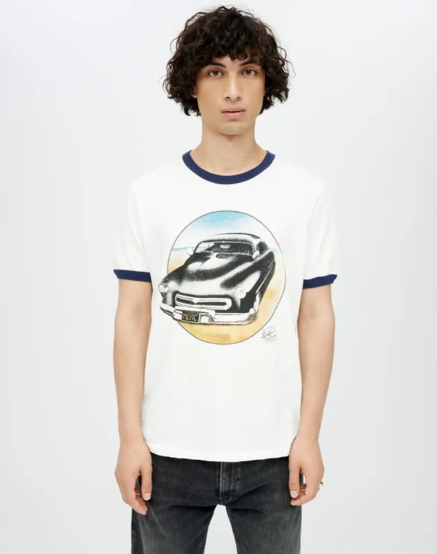 Ringer "51 Merc" Tee - Old White Aged Navy made by Re/Done