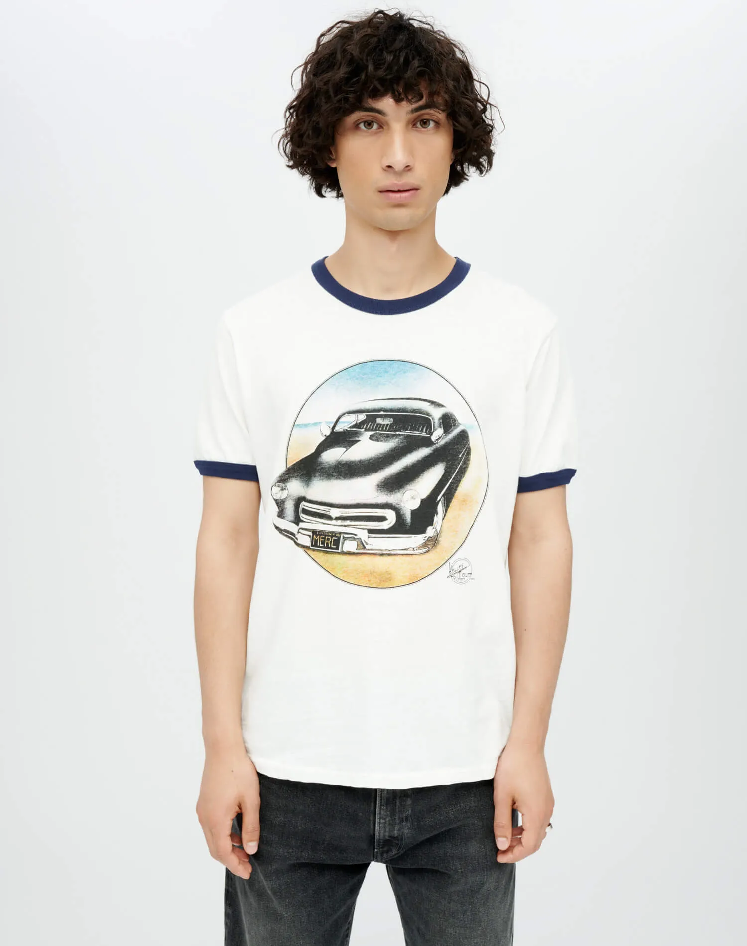 Ringer "51 Merc" Tee - Old White Aged Navy sold by Re/Done