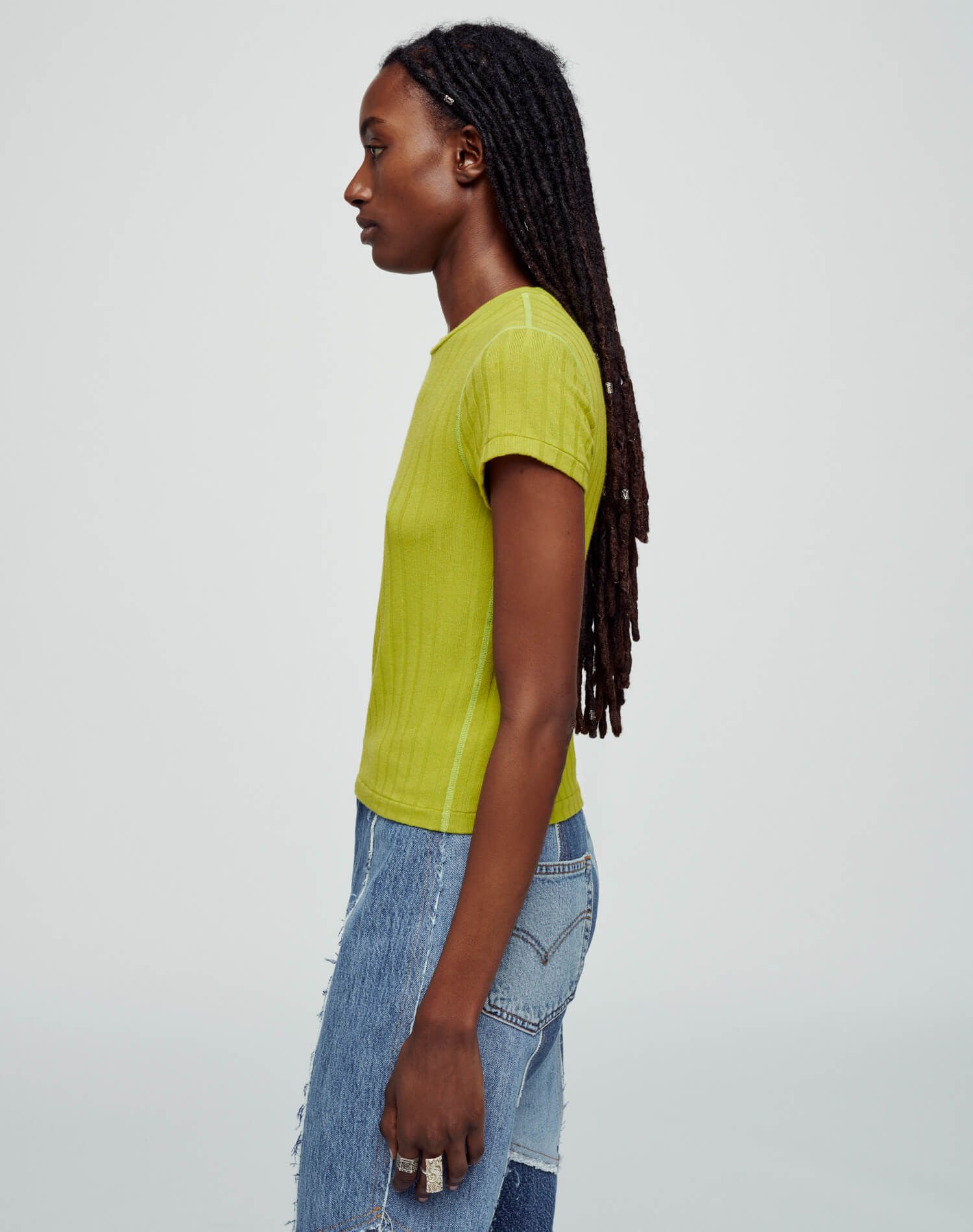 Hemp Rib Baby Tee - Wasabi sold by Re/Done product image thumbnail 5